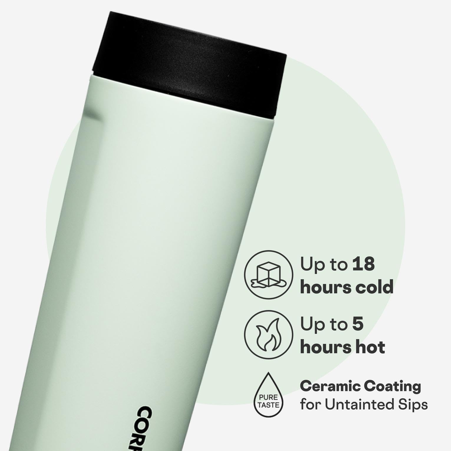 Corkcicle Commuter Cup de 17 oz para café caliente toda la mañana.
