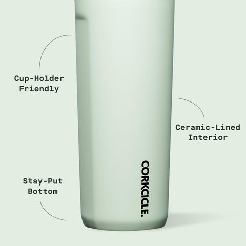 Corkcicle Commuter Cup diseño Sage Mist con acabado brillante.