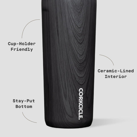 Corkcicle Commuter Cup, diseño slim y acabado brillante, cabe en bolsos y portavasos.
