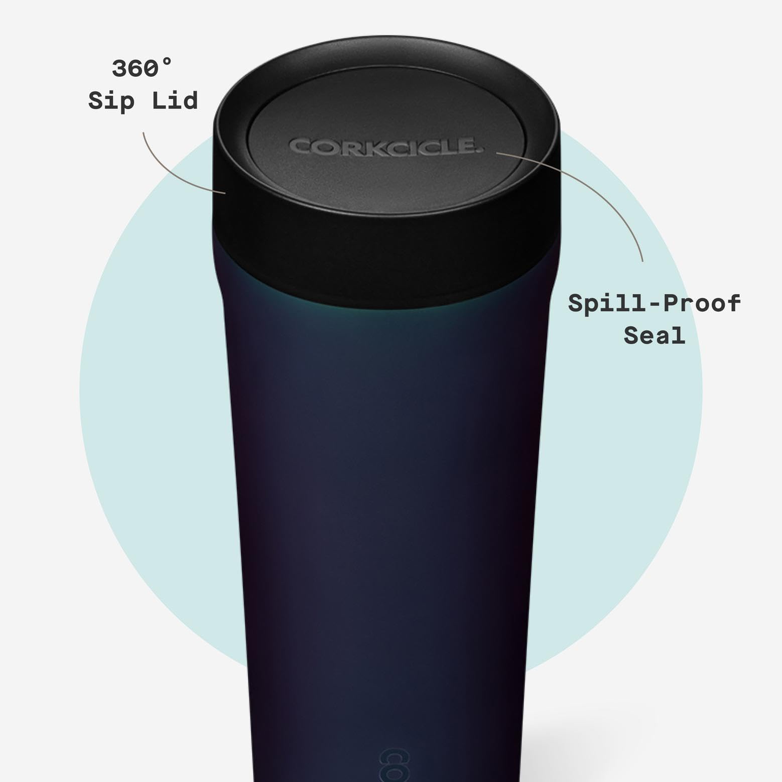 Corkcicle Commuter Cup diseño slim para bolsos y portavasos