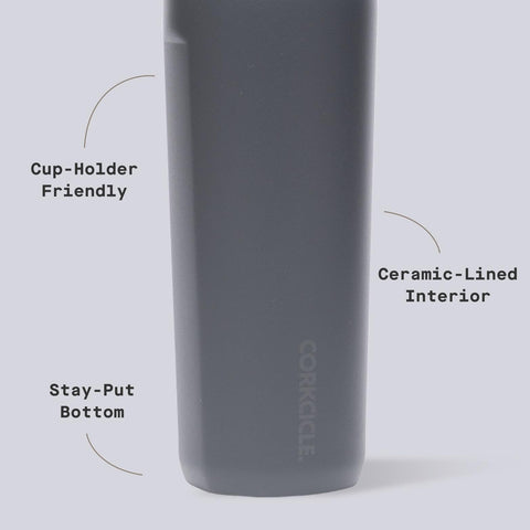 Vaso Corkcicle Commuter Cup con acabado en polvo brillante y elegante