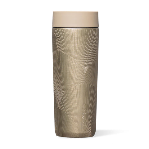 Corkcicle Commuter Cup vista frontal, mantiene bebidas a temperatura óptima para el día.