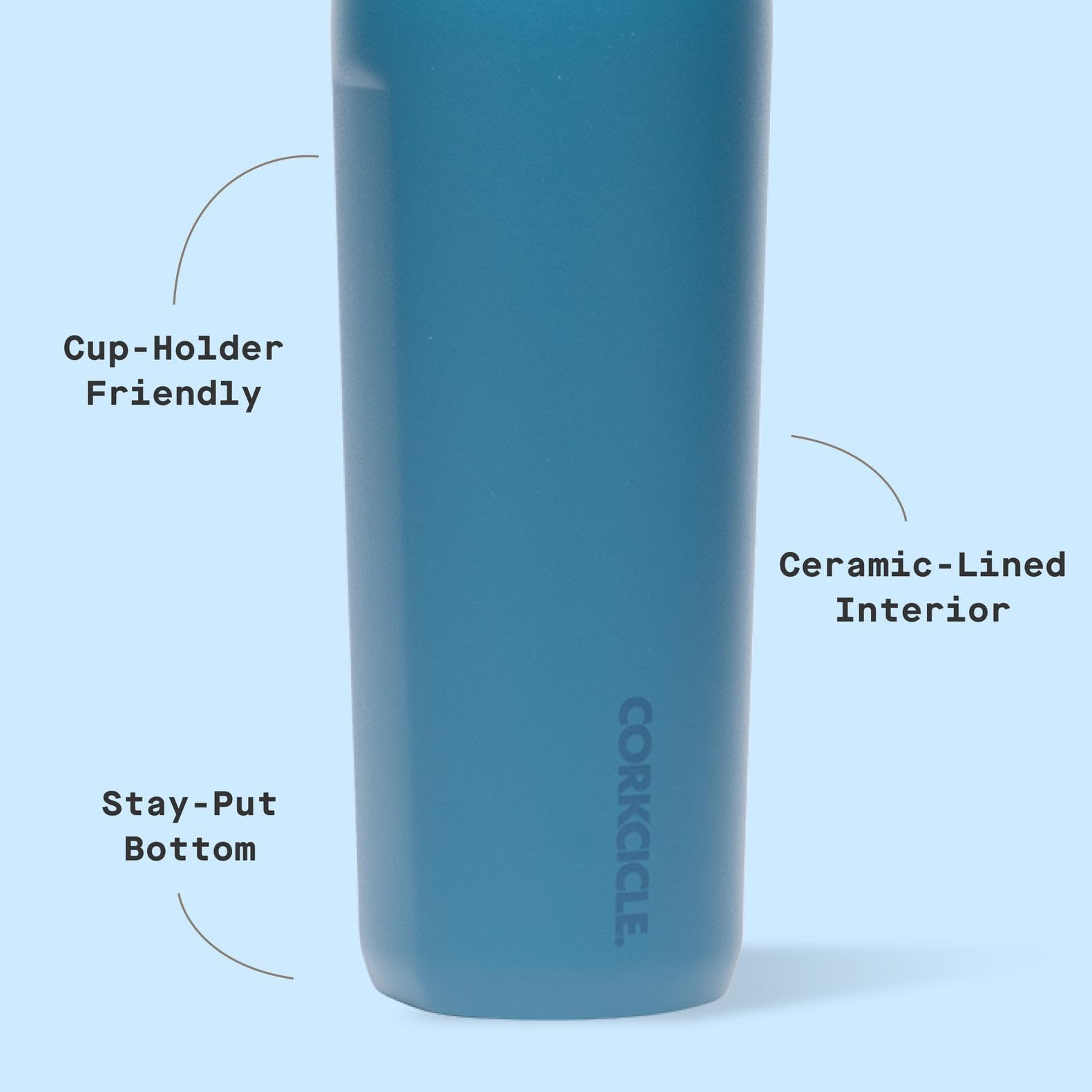 interior ceramico Corkcicle: mejora el sabor y facilita la limpieza