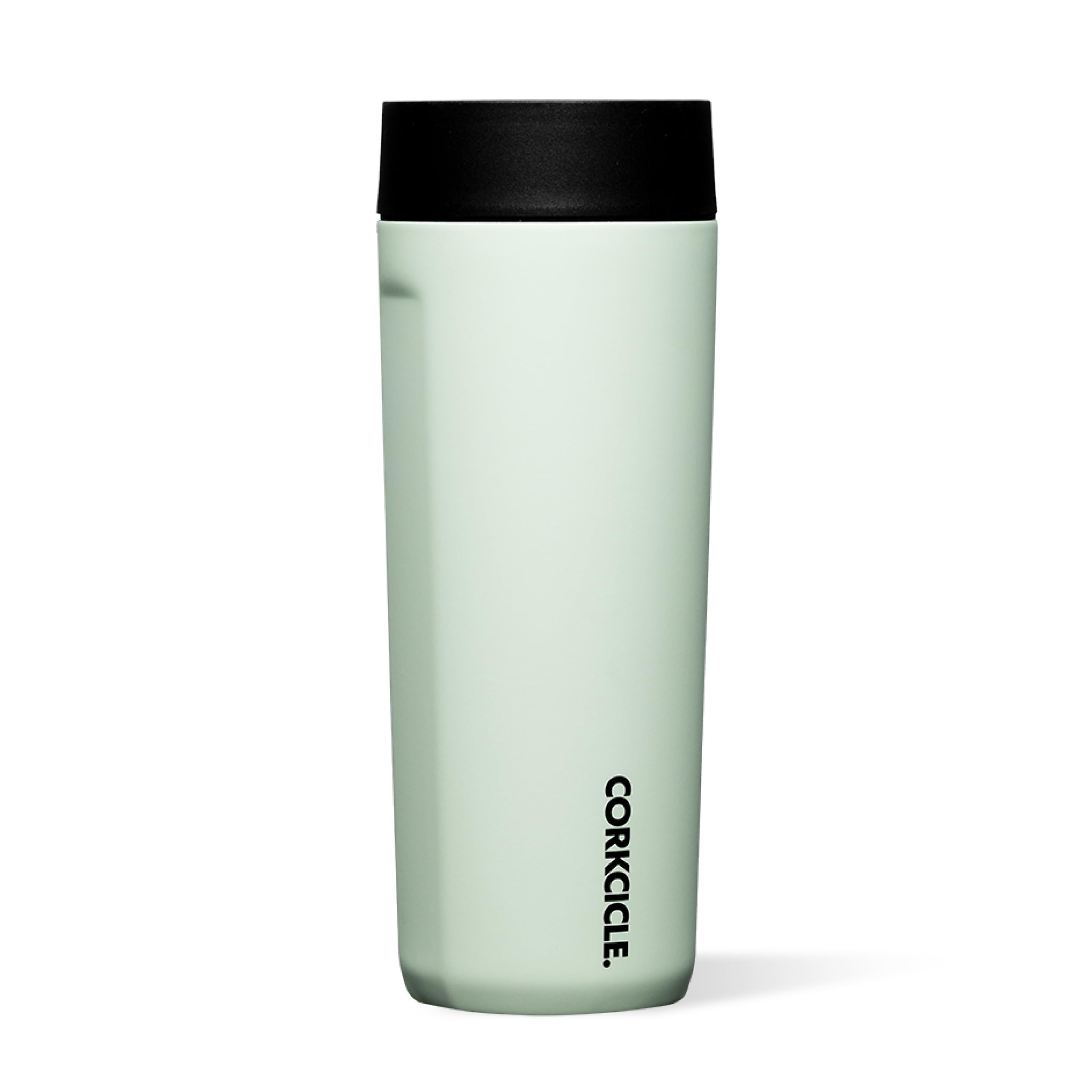 Corkcicle Commuter Cup con tapa 360° para beber desde cualquier ángulo y evitar derrames.