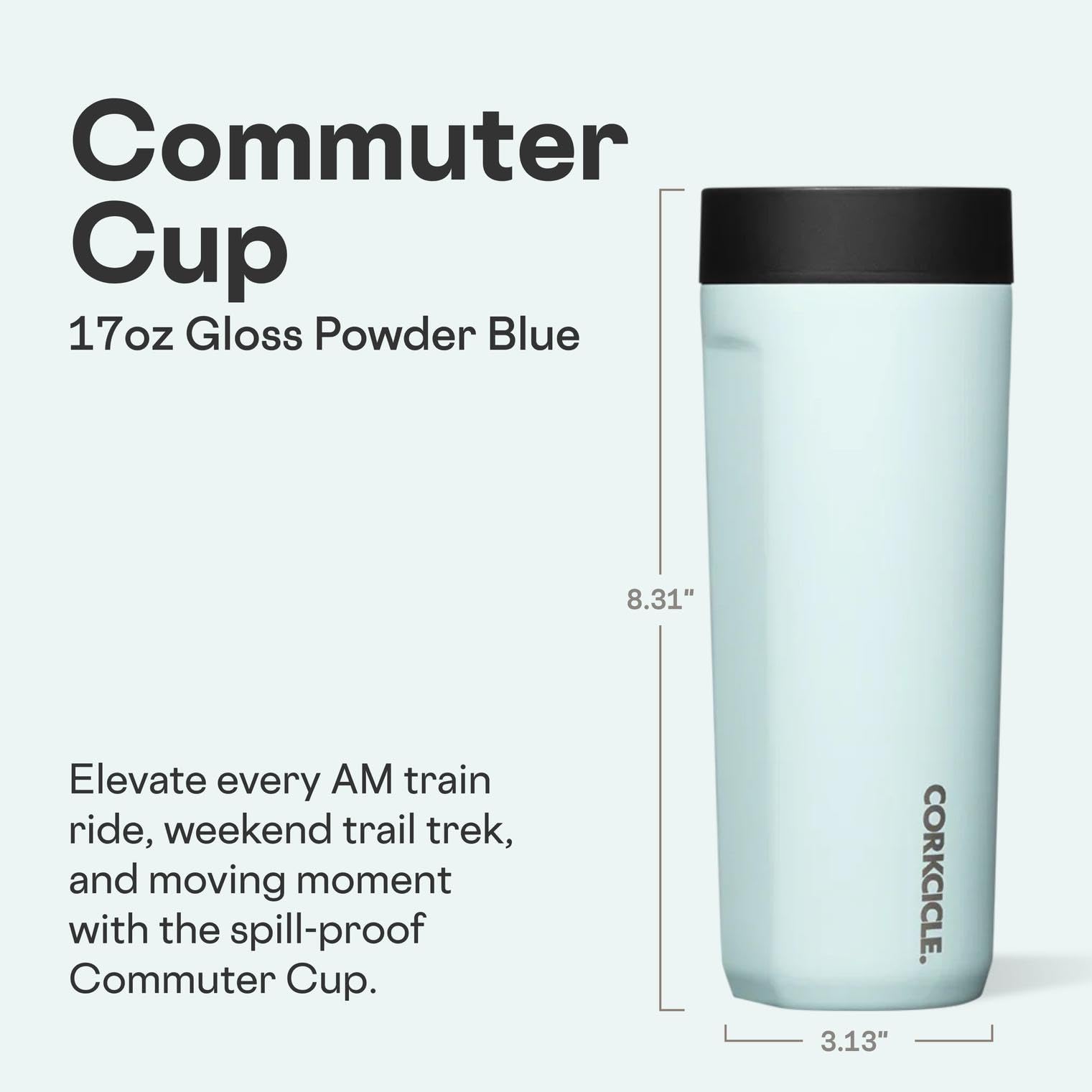 Corkcicle Commuter: tapa 360 grados para beber desde cualquier ángulo.