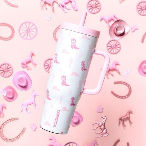 Corkcicle Cruiser acabado arcoíris con unicornio, ideal para salidas coloridas.