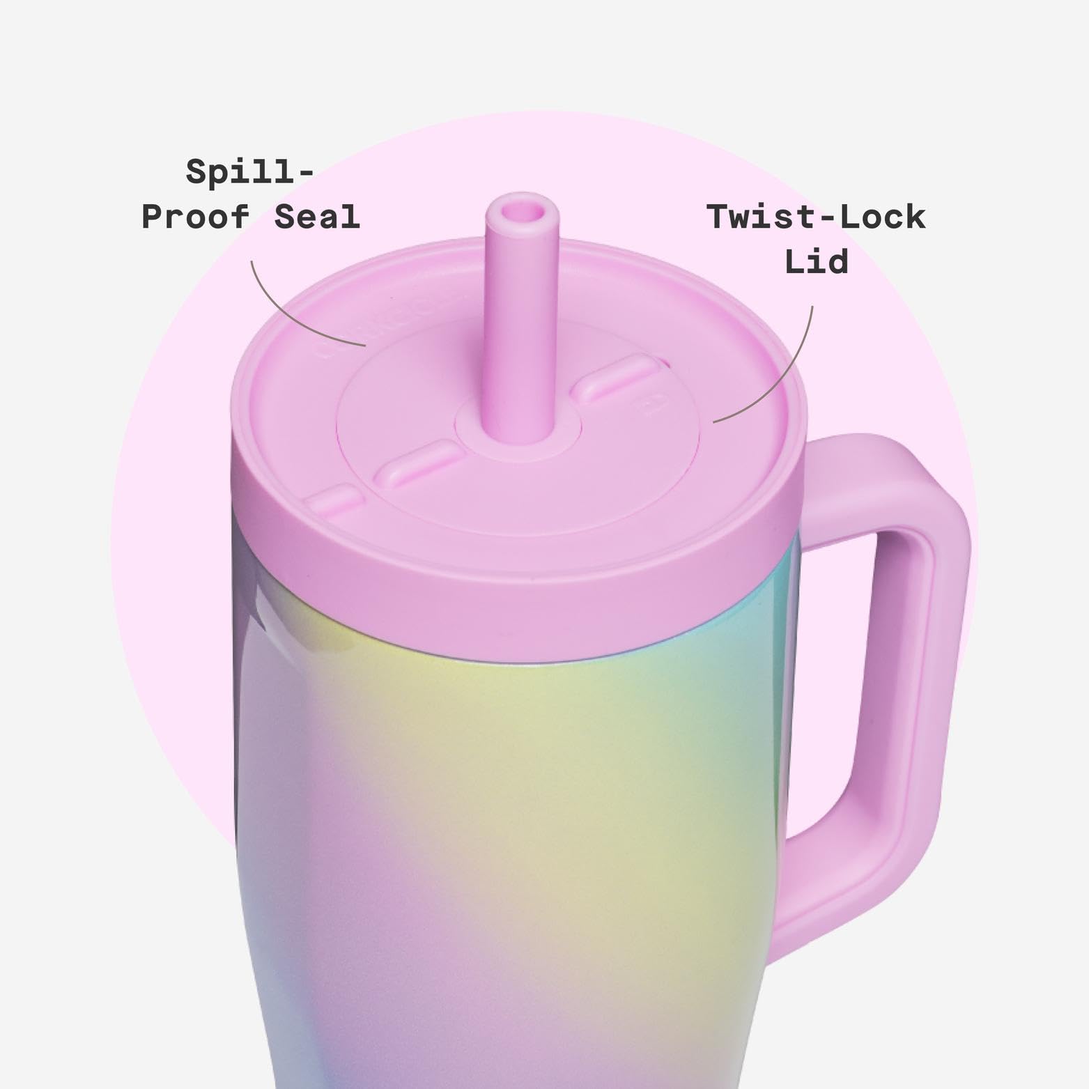Corkcicle Cruiser: paja de Tritan para sorbos sin esfuerzo durante el traslado.