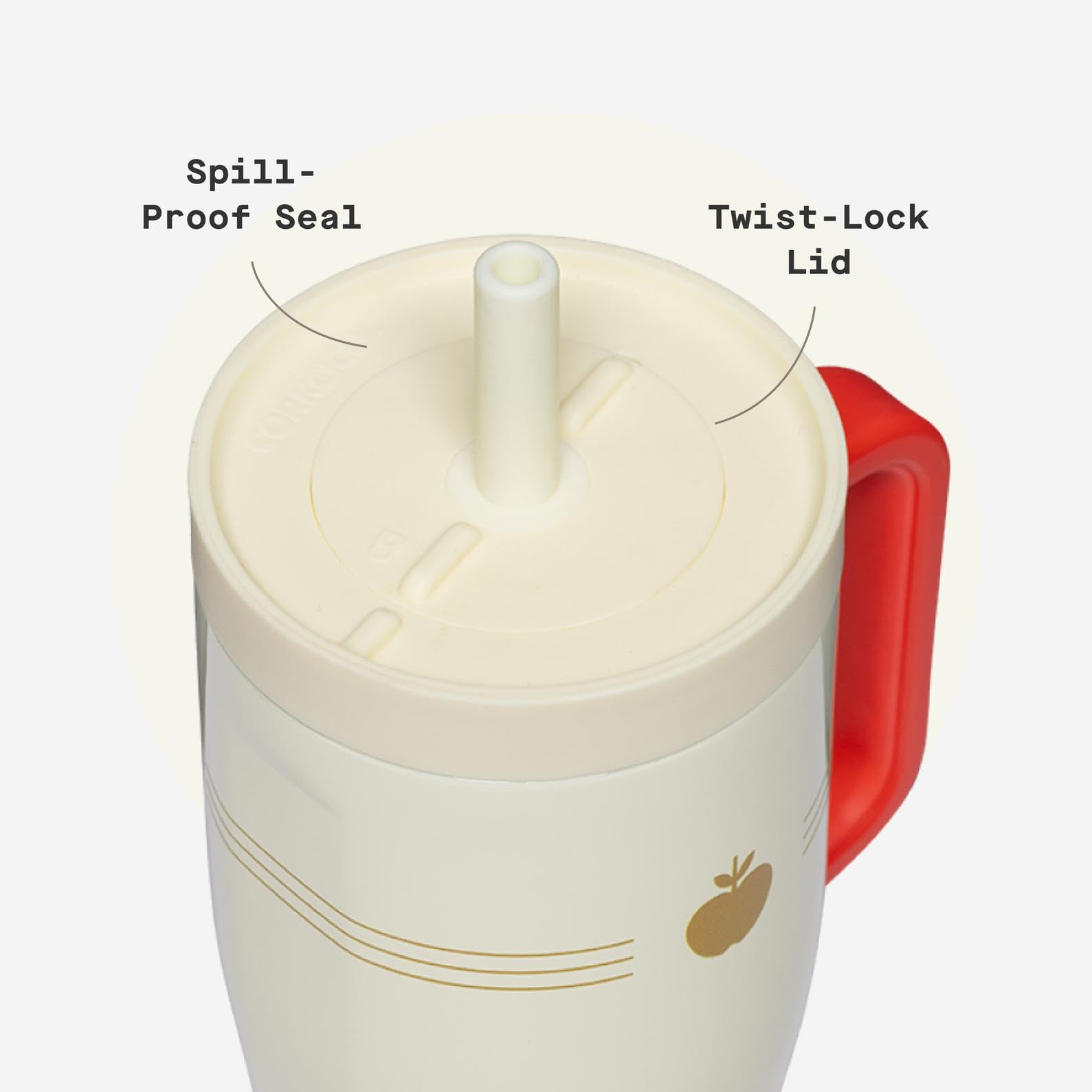 Corkcicle Cruiser con sorbete Tritan de flujo alto para beber fácilmente.