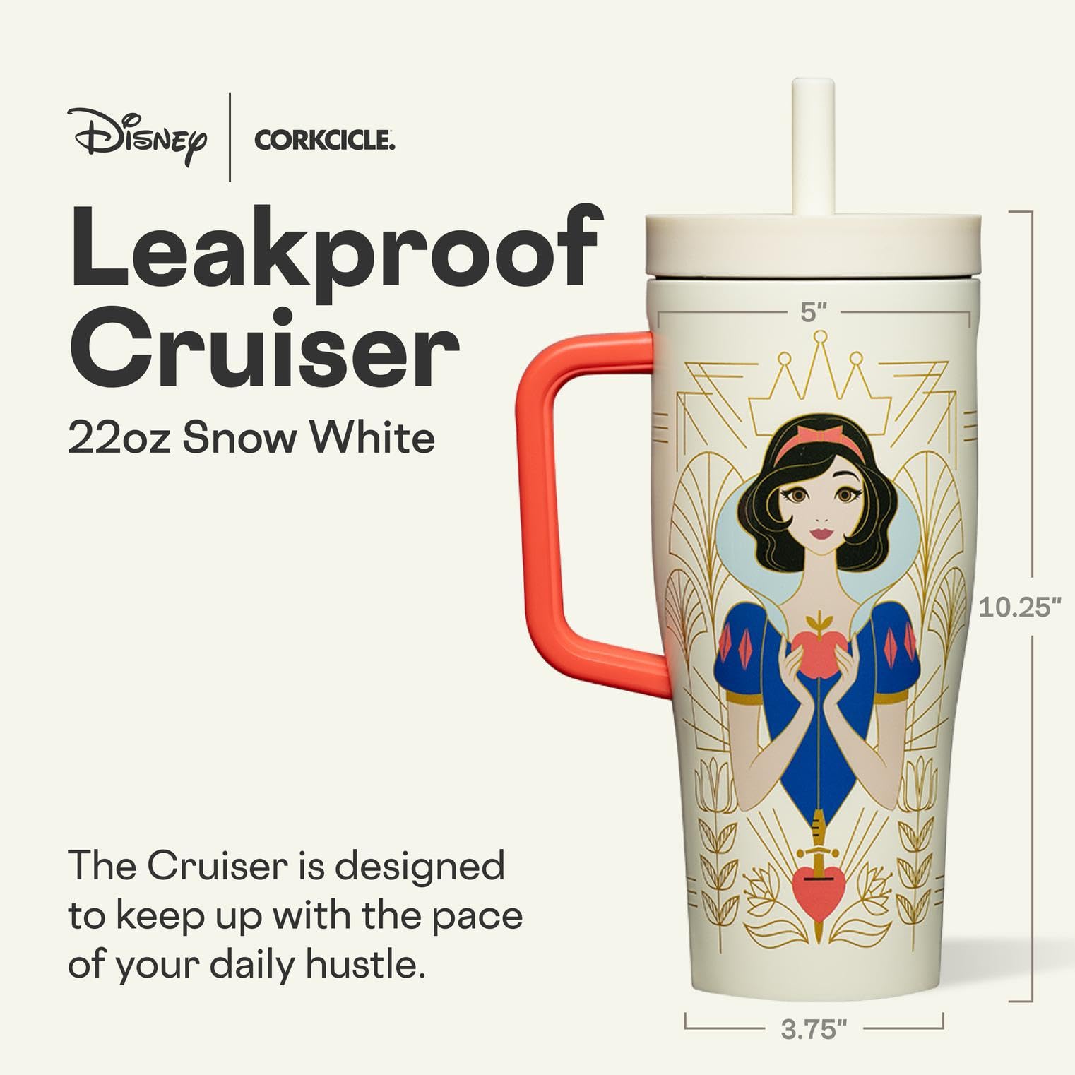Corkcicle Cruiser con tapa doble evita derrames durante tus viajes.