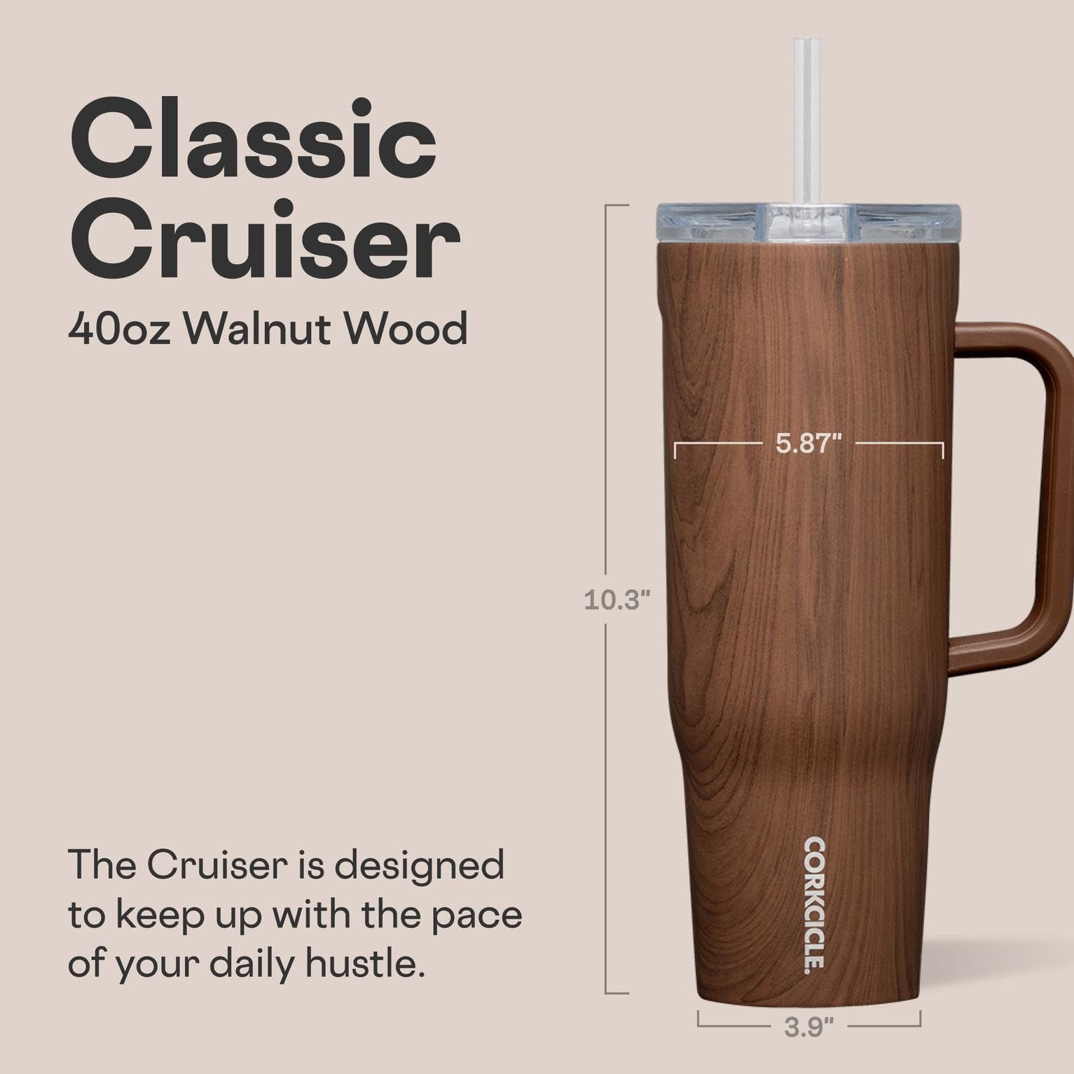 Corkcicle Cruiser Tapa Hermética previene derrames en cada viaje.