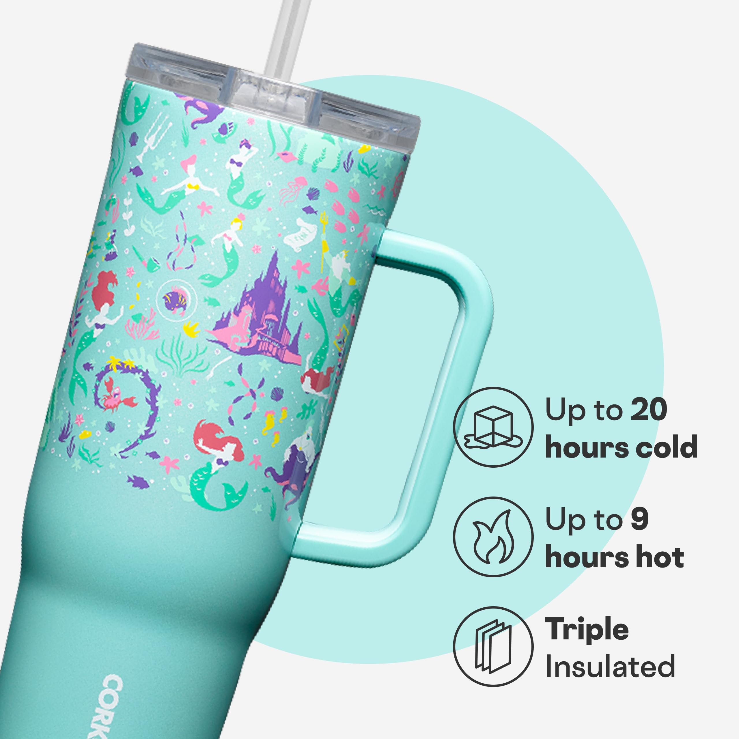 Corkcicle Cruiser tapa de alto flujo y pajilla incluida