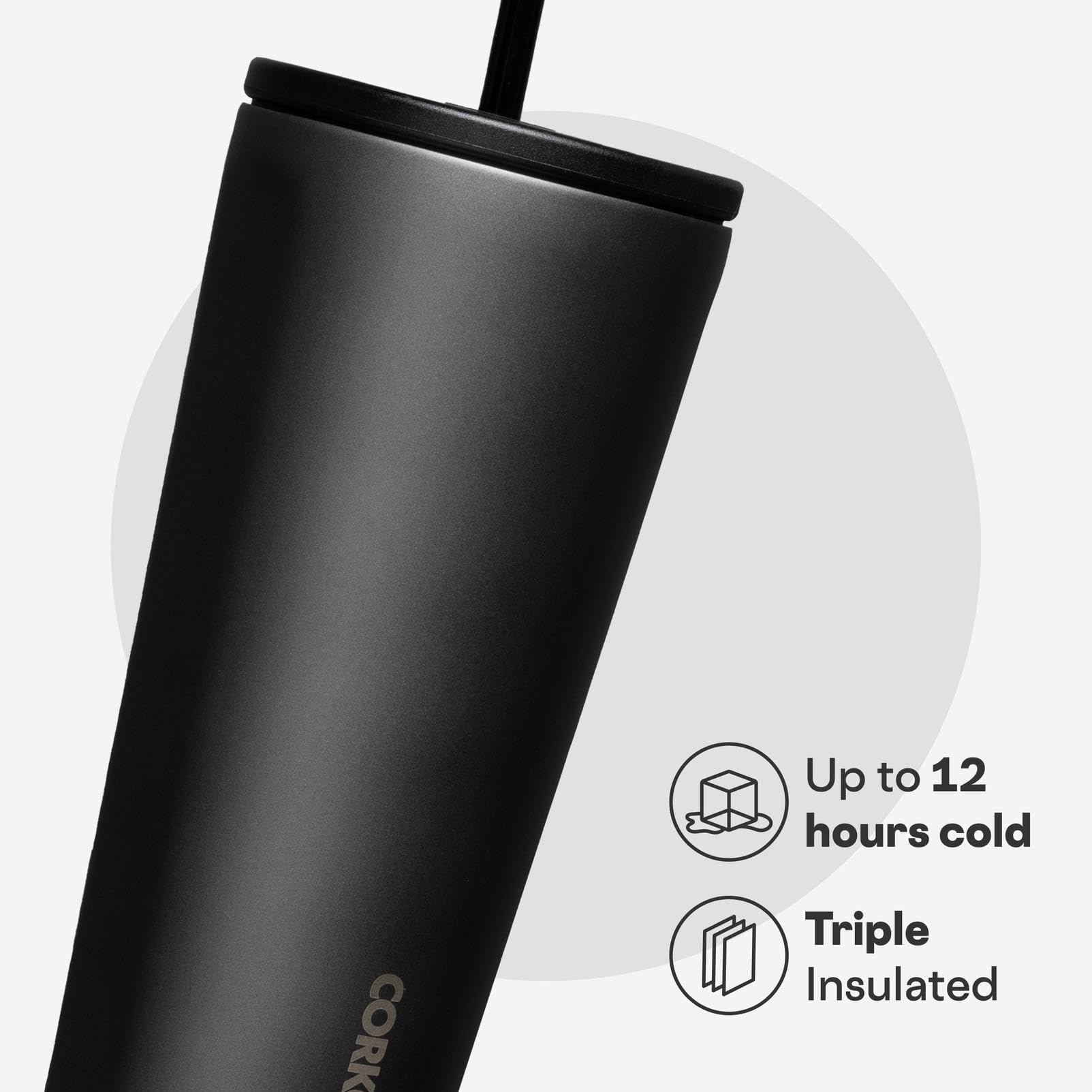 Corkcicle Diseño ergonómico con lados planos para un agarre cómodo.