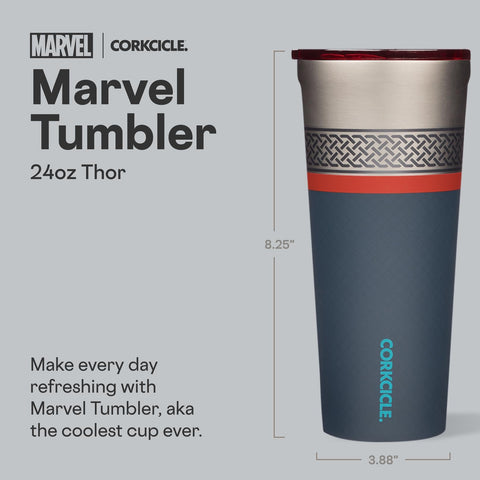 Vaso térmico Corkcicle Disney Thor: tapa antifugas para evitar derrames.