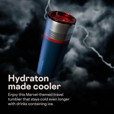 Vaso térmico Corkcicle Disney Thor: capacidad de 24 onzas para hidratación prolongada.