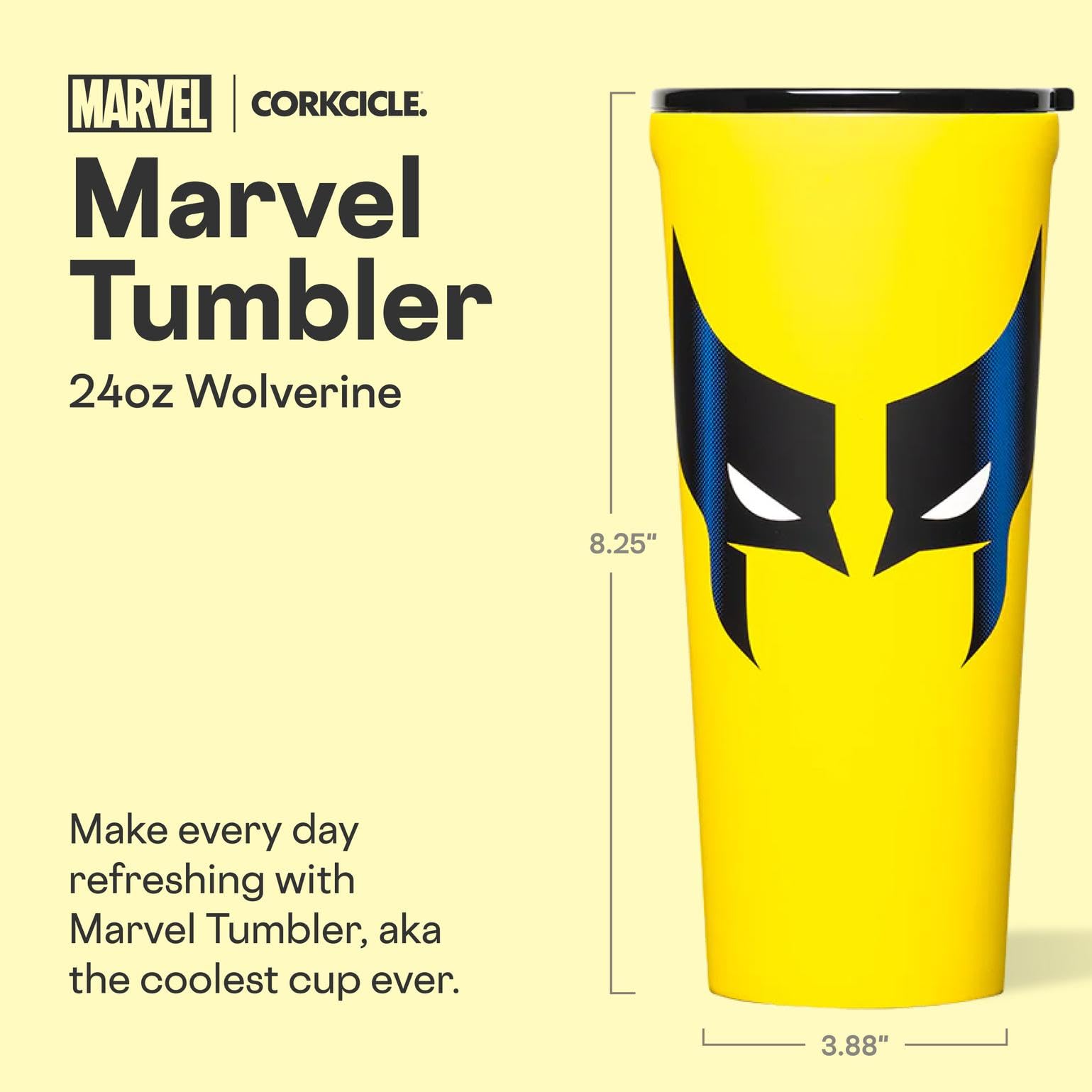 Corkcicle Disney Wolverine: aislamiento triple mantiene la bebida fría por más horas.
