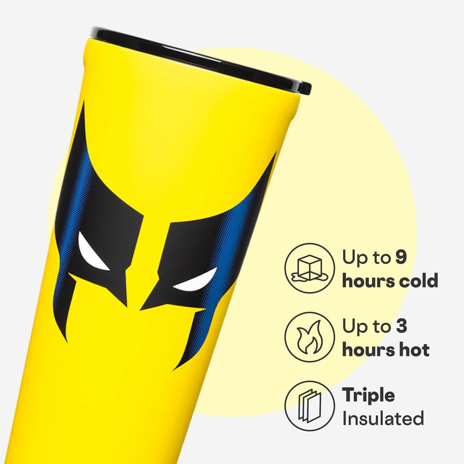 Corkcicle Disney Wolverine: tapa a prueba de derrames para viajes sin preocupaciones.
