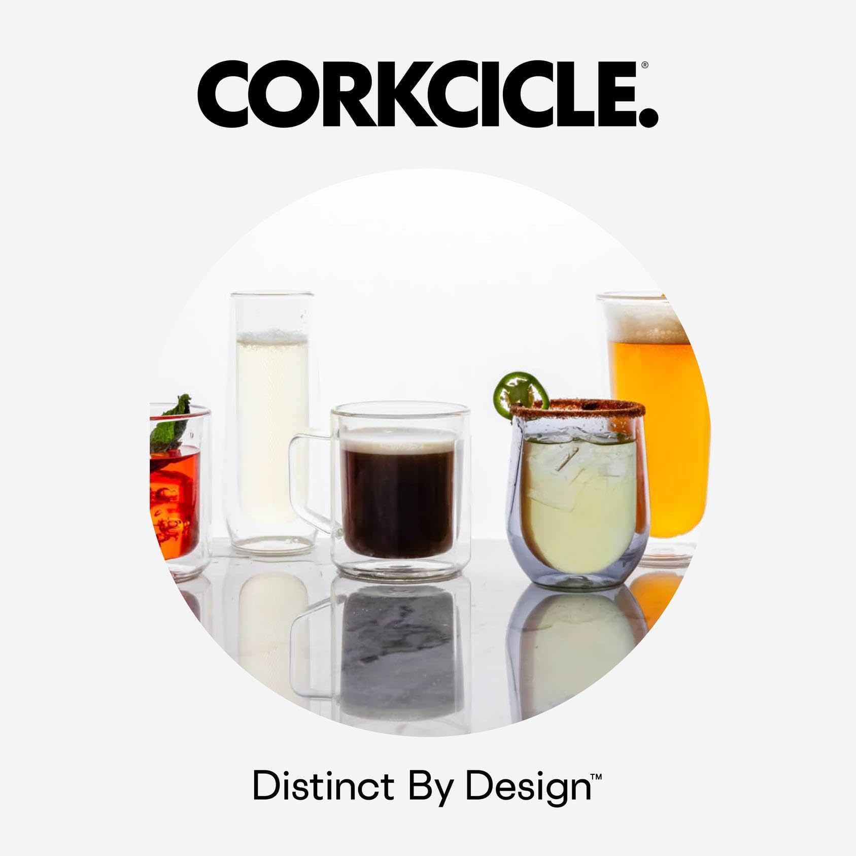 Corkcicle Estilo moderno y duradero añade sofisticación a cualquier mesa.