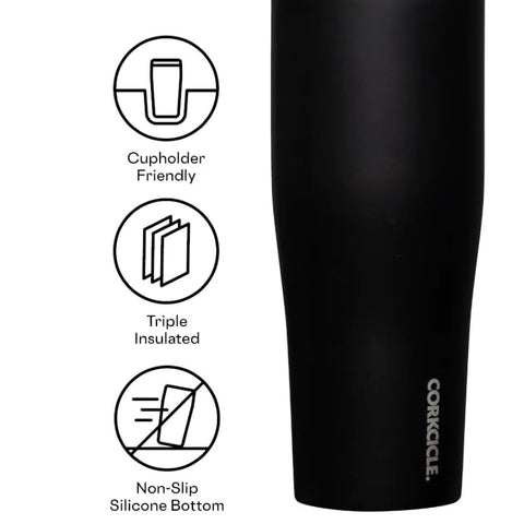 Corkcicle Go Cup XL forma compatible con portavasos, cómodo en la carretera.