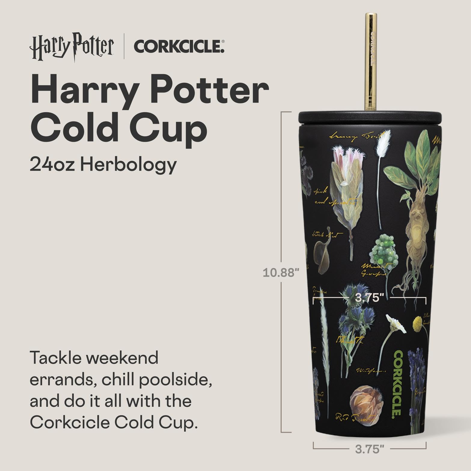 Corkcicle Harry Potter 24 onzas, diseño impreso, ideal para llevar