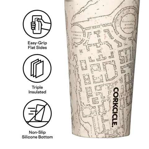 Tapa antifugas del Corkcicle Harry Potter Tumbler, ideal para viajes.