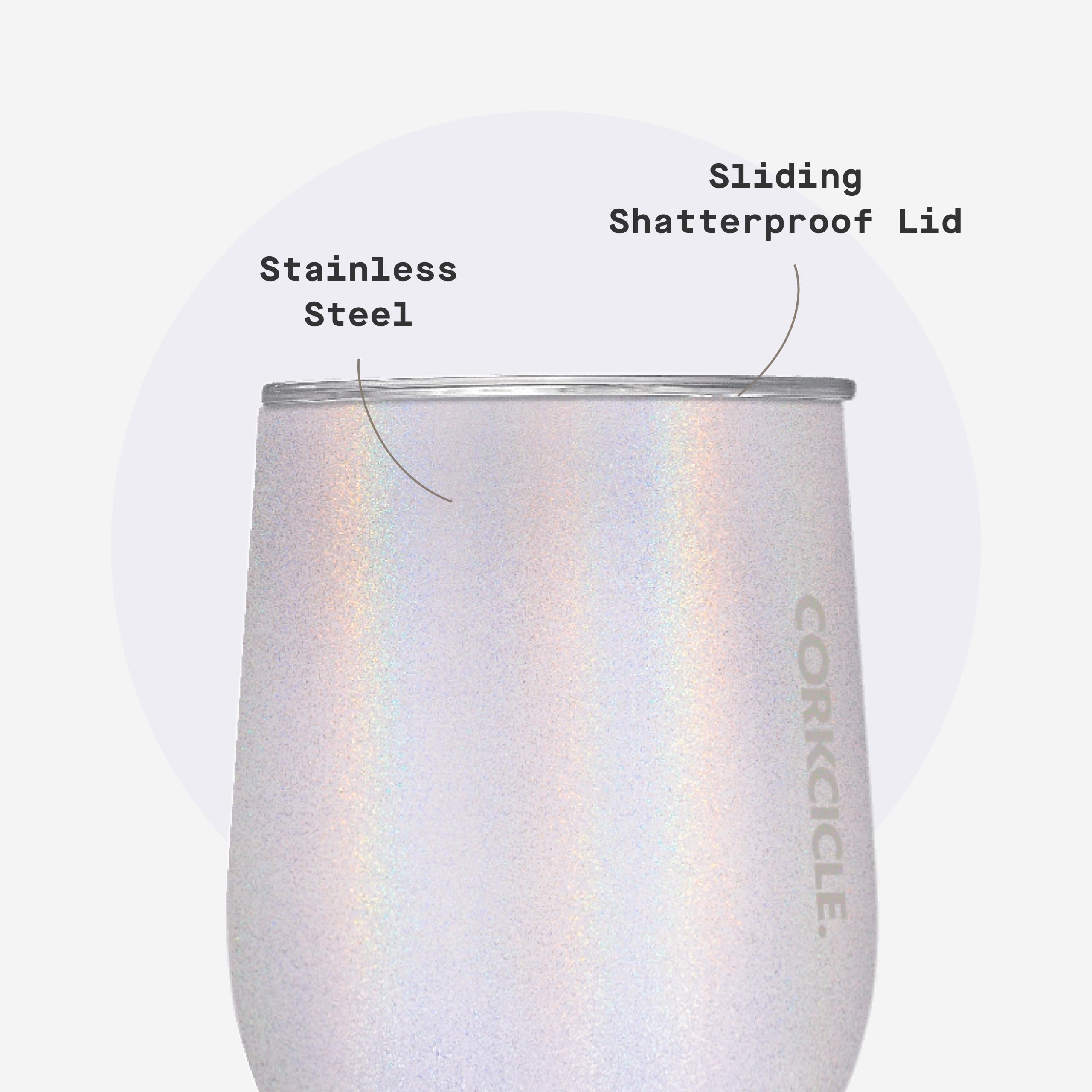 Corkcicle Magia Unicornio: diseño cómodo para beber en movimiento.