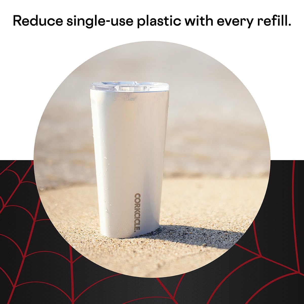 Aislamiento de acero inoxidable del Corkcicle Marvel Tumbler mantiene la temperatura.
