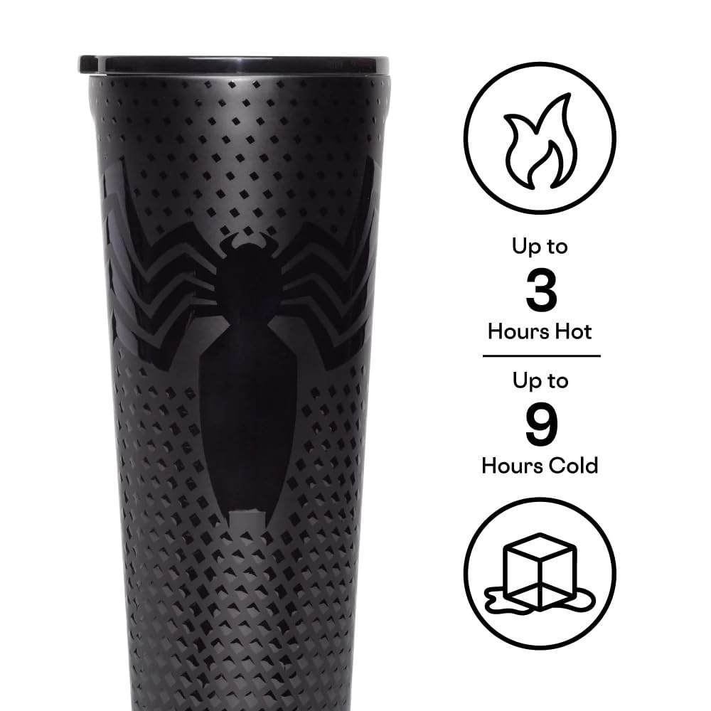 Corkcicle Marvel Tumbler Venom, tapa: sellado a prueba de fugas para viaje.