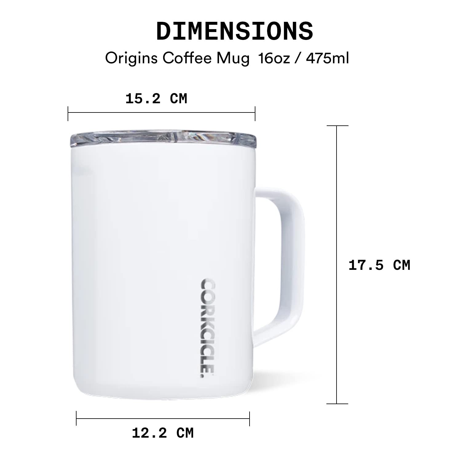 Corkcicle Origins Vaso de viaje con aislamiento triple mantiene bebidas frías o calientes por más tiempo.