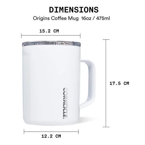 Corkcicle Origins Vaso de viaje con aislamiento triple mantiene bebidas frías o calientes por más tiempo.