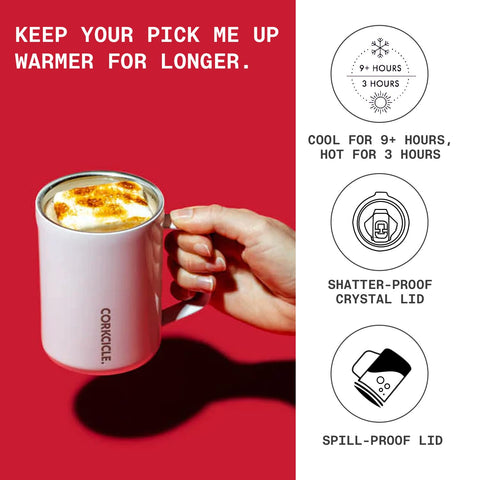Corkcicle Origins Vaso de viaje con tapa anti-derrame para evitar derrames.