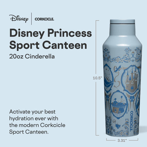 Corkcicle Princesa Cenicienta cantimplora acero inoxidable mantiene bebidas frías