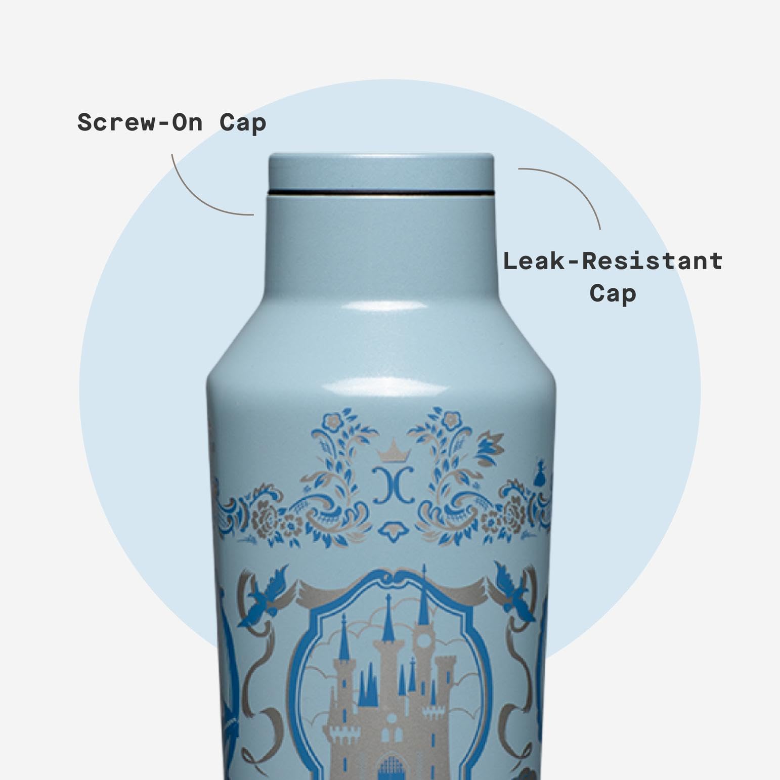 Corkcicle Princesa Cenicienta ideal para gimnasio y entrenamientos