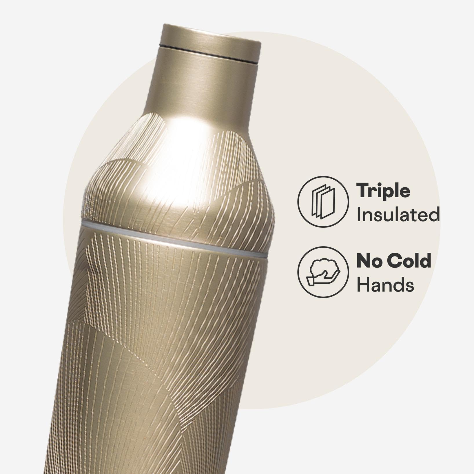 Corkcicle Shaker con base antideslizante para mayor estabilidad.
