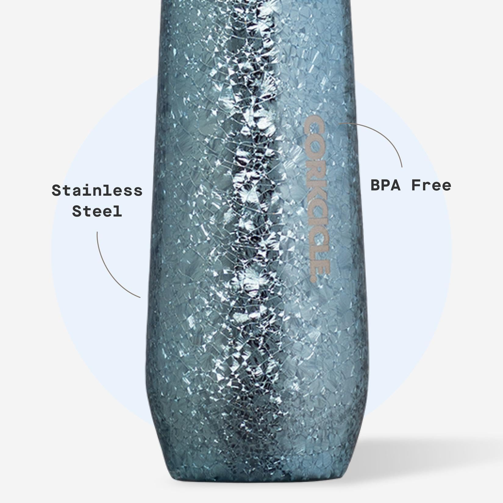 Corkcicle Flauta sin tallo, acero inoxidable duradero, ideal para piscina y terraza.