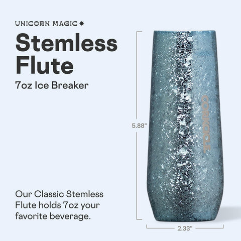 Corkcicle Flauta sin tallo, diseño ergonómico, cómodo de sostener en almuerzos y fiestas.