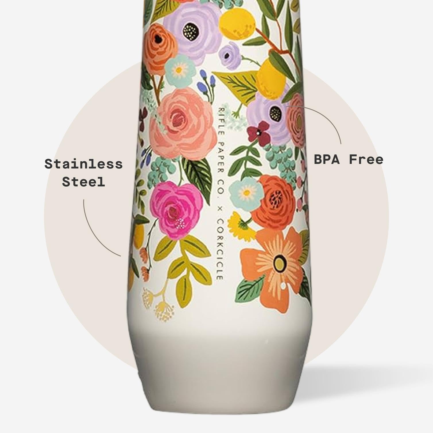 Corkcicle Stemless Flute resistente para piscina y patio.