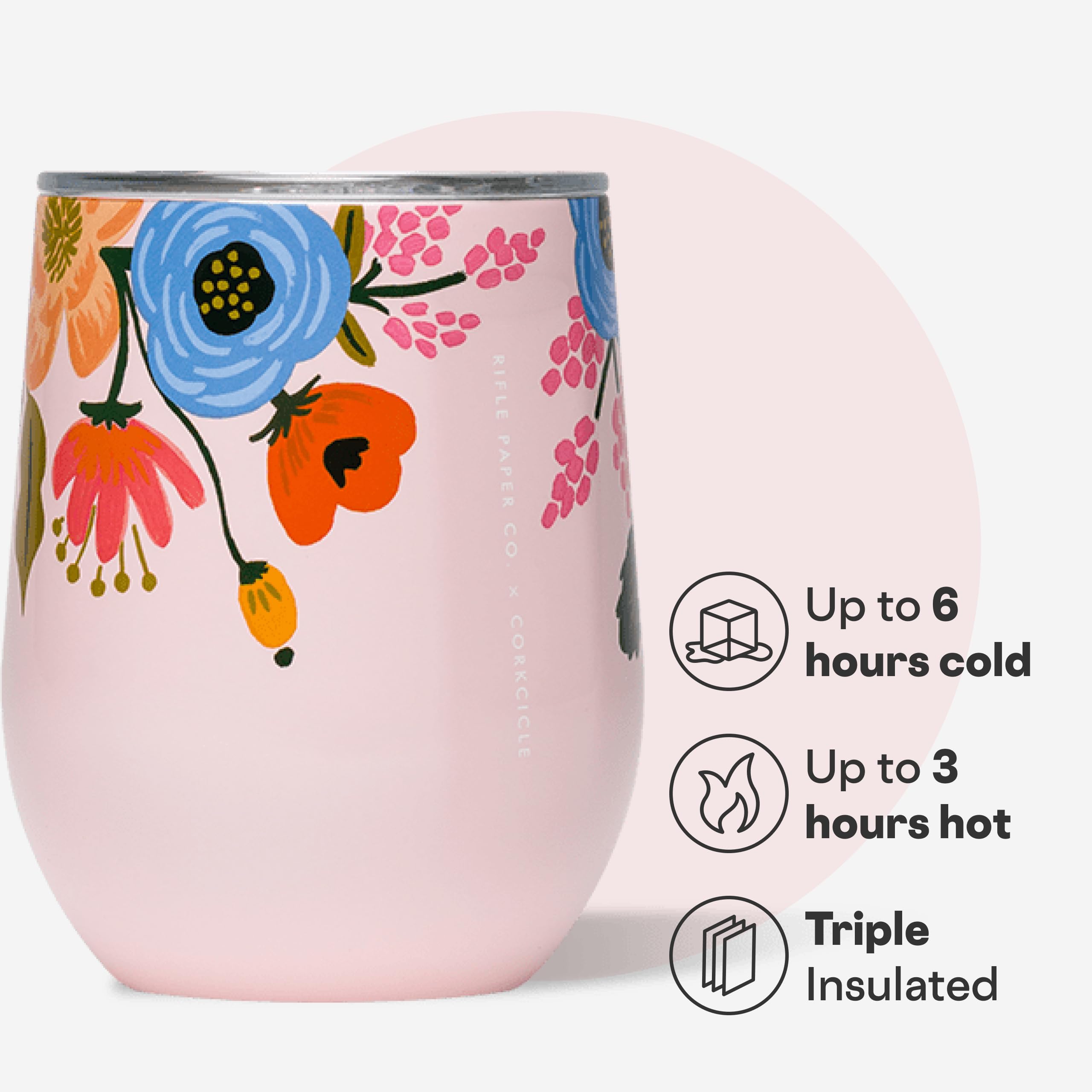 Corkcicle Vaso aislado 12oz, diseño libre de BPA y reutilizable.