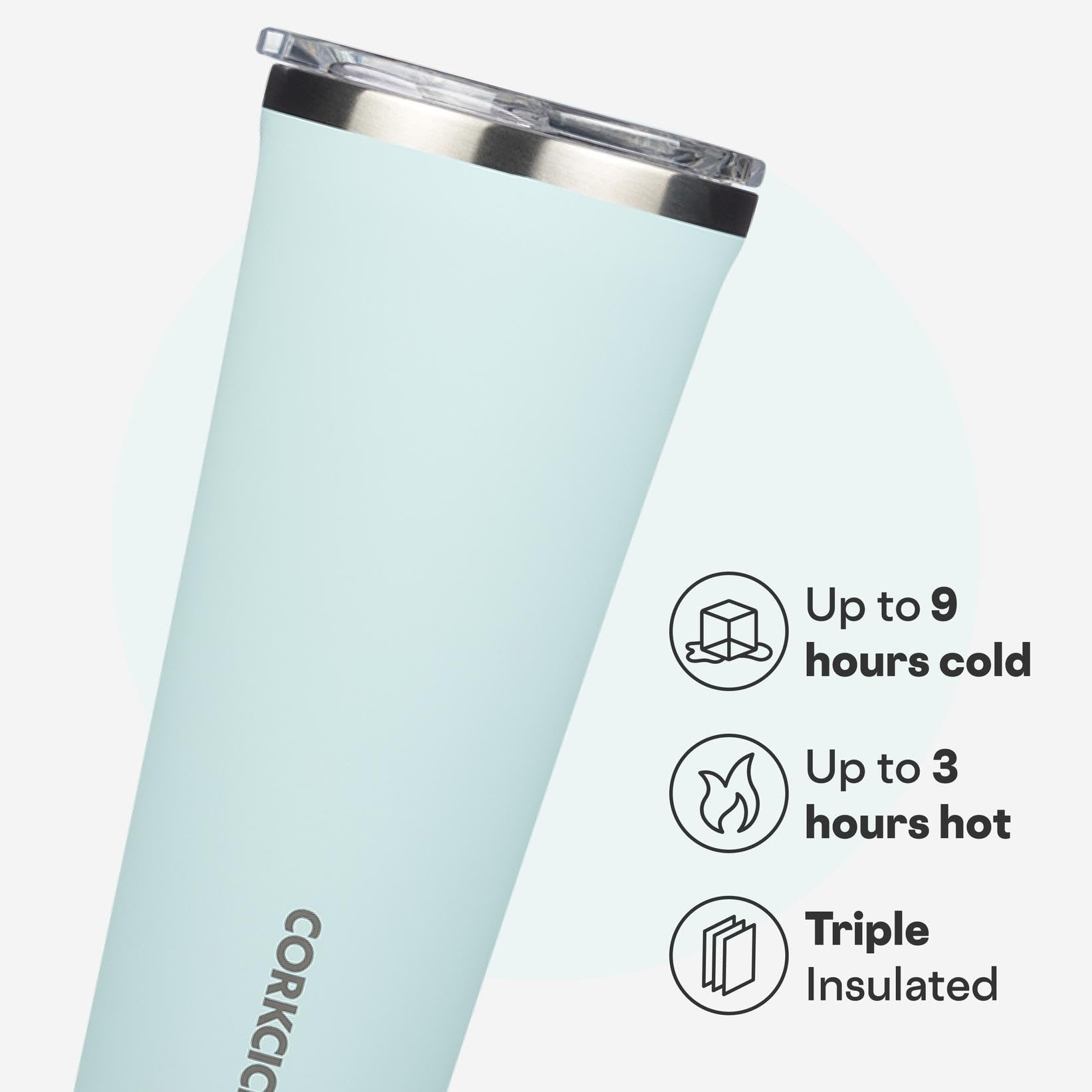 Corkcicle Classic Tumbler con portavasos amigable, ideal para conducción diaria.