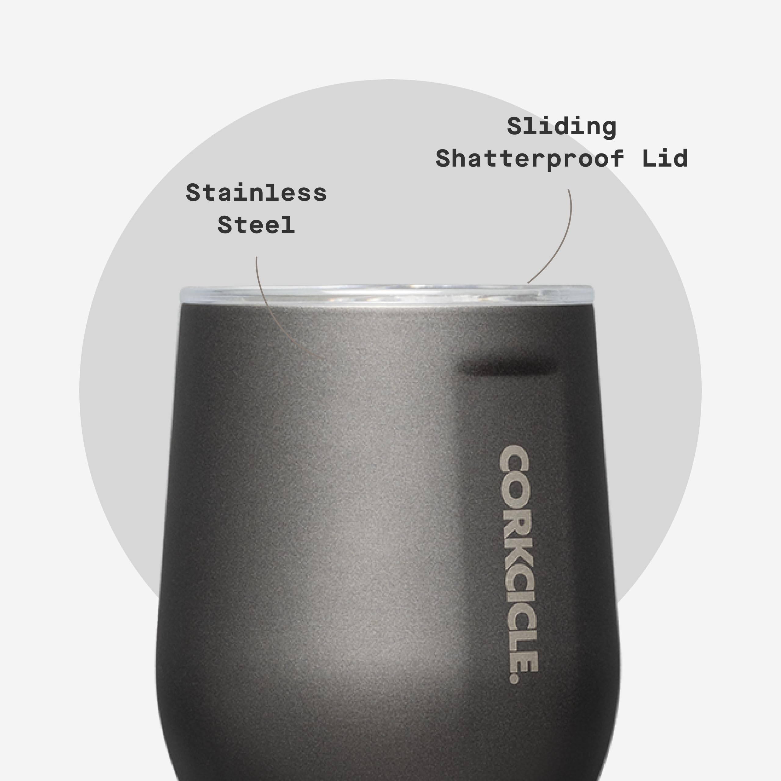 Corkcicle Uso diario para casa y fuera, manteniendo bebidas a temperatura adecuada.