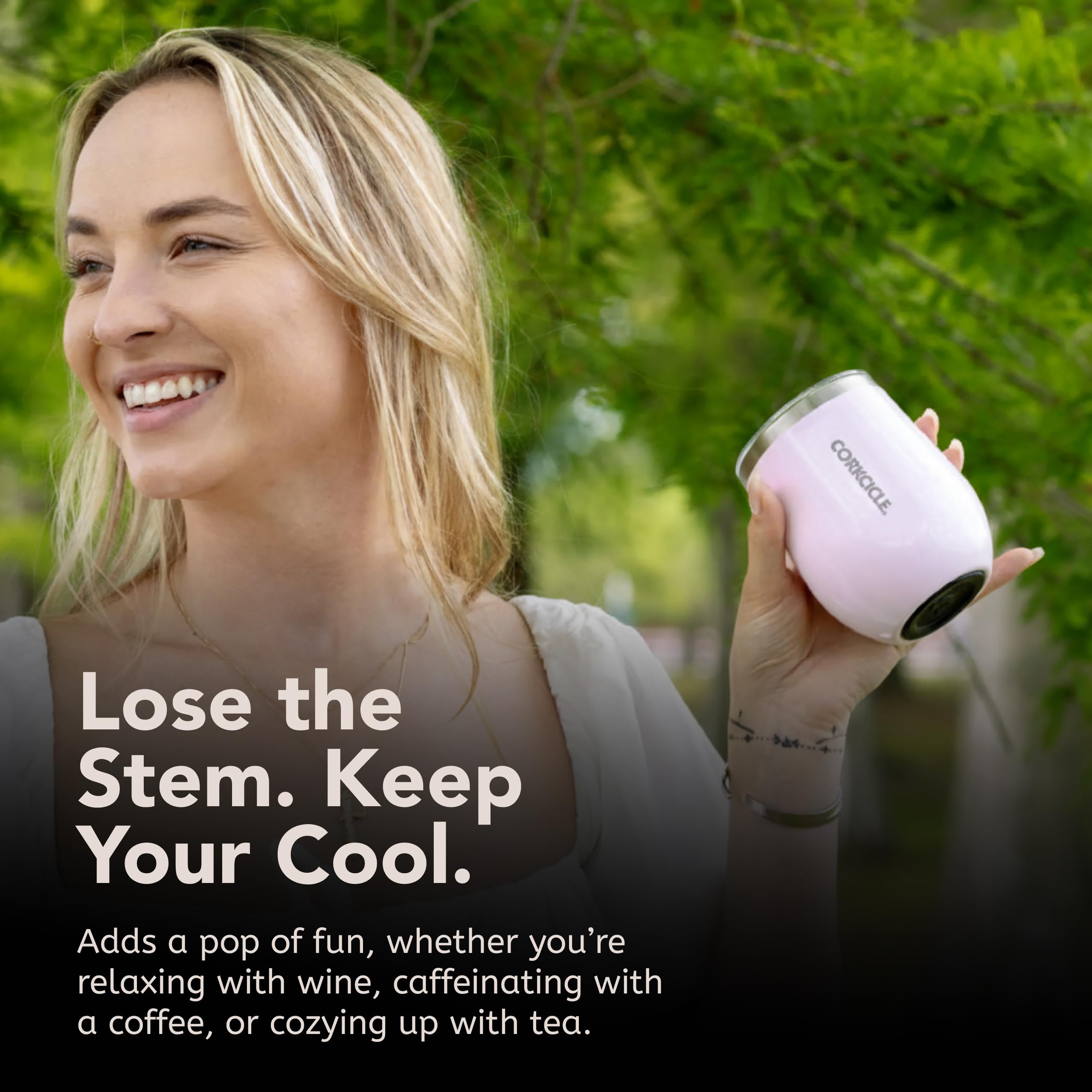 Corkcicle uso diario y viajes, perfecto para vino cafe o cocteles.