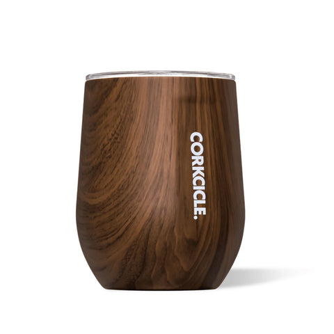 Corkcicle vaso sin tallo aislado 12 oz con nogal para bebidas frías y elegantes