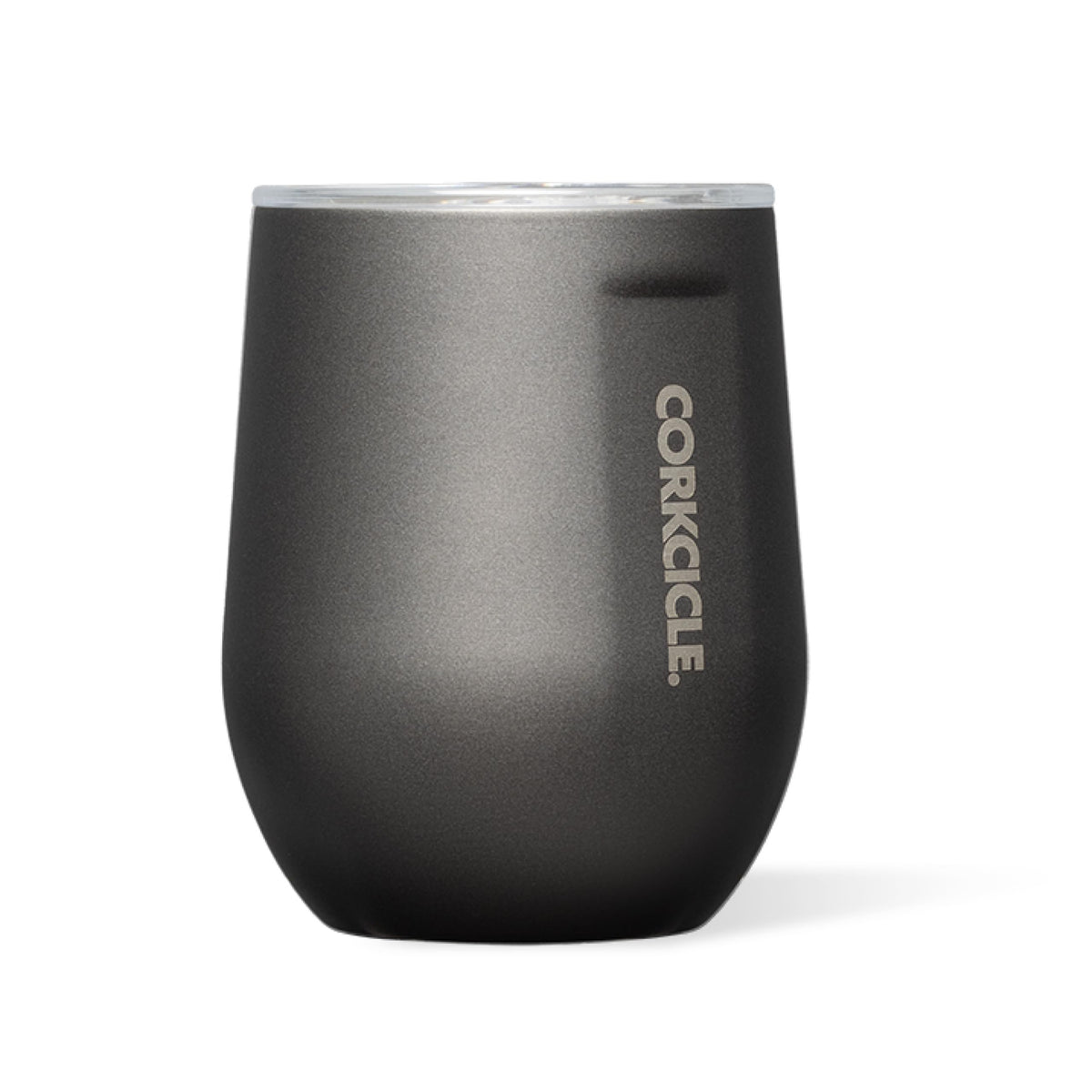 Corkcicle Vaso sin tallo con diseño mate negro, ideal para bebidas frías y elegantes.