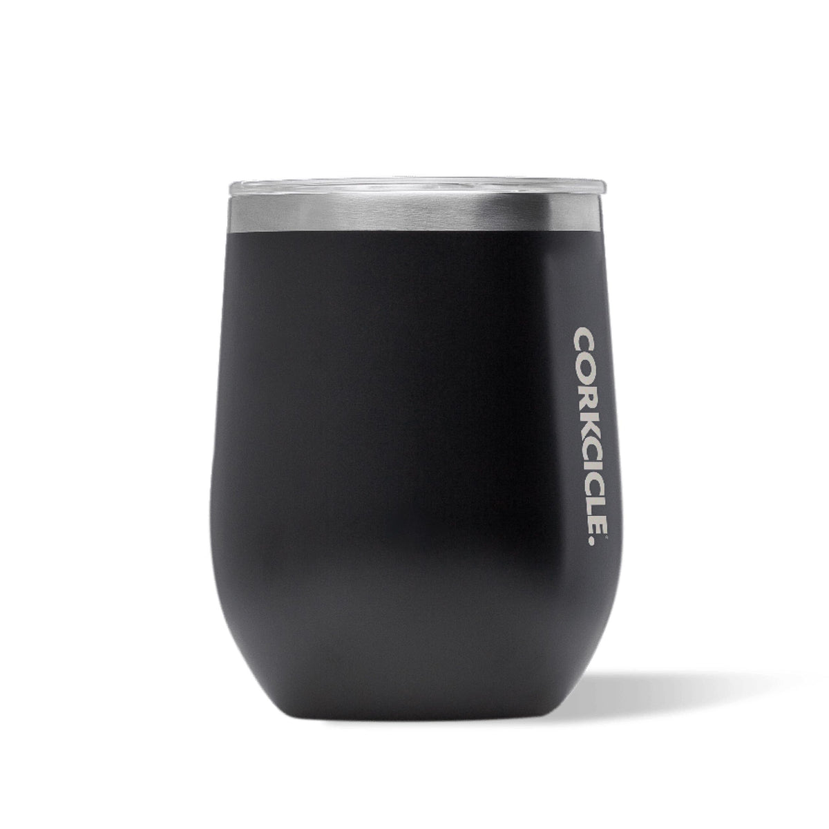 Corkcicle vaso sin tallo 12 oz mate negro para llevar.