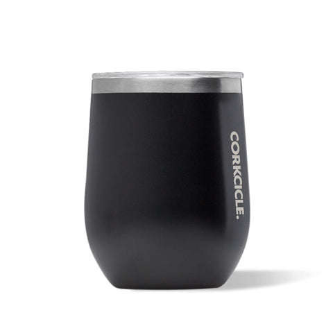 Corkcicle vaso sin tallo 12 oz mate negro para llevar.