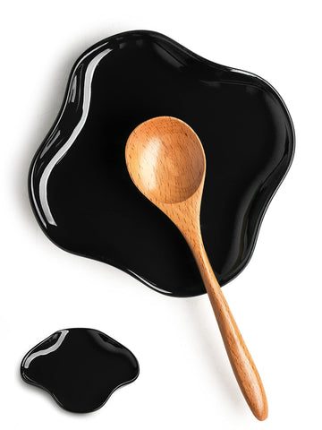 Cormomu porta-cucharas de porcelana con bandeja de goteo profunda, mantiene utensilios a mano.