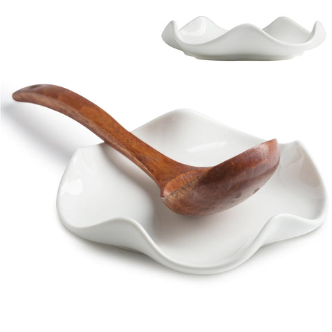 Cormomu reposa cucharas con forma de flor blanca en encimera para mantener utensilios a mano