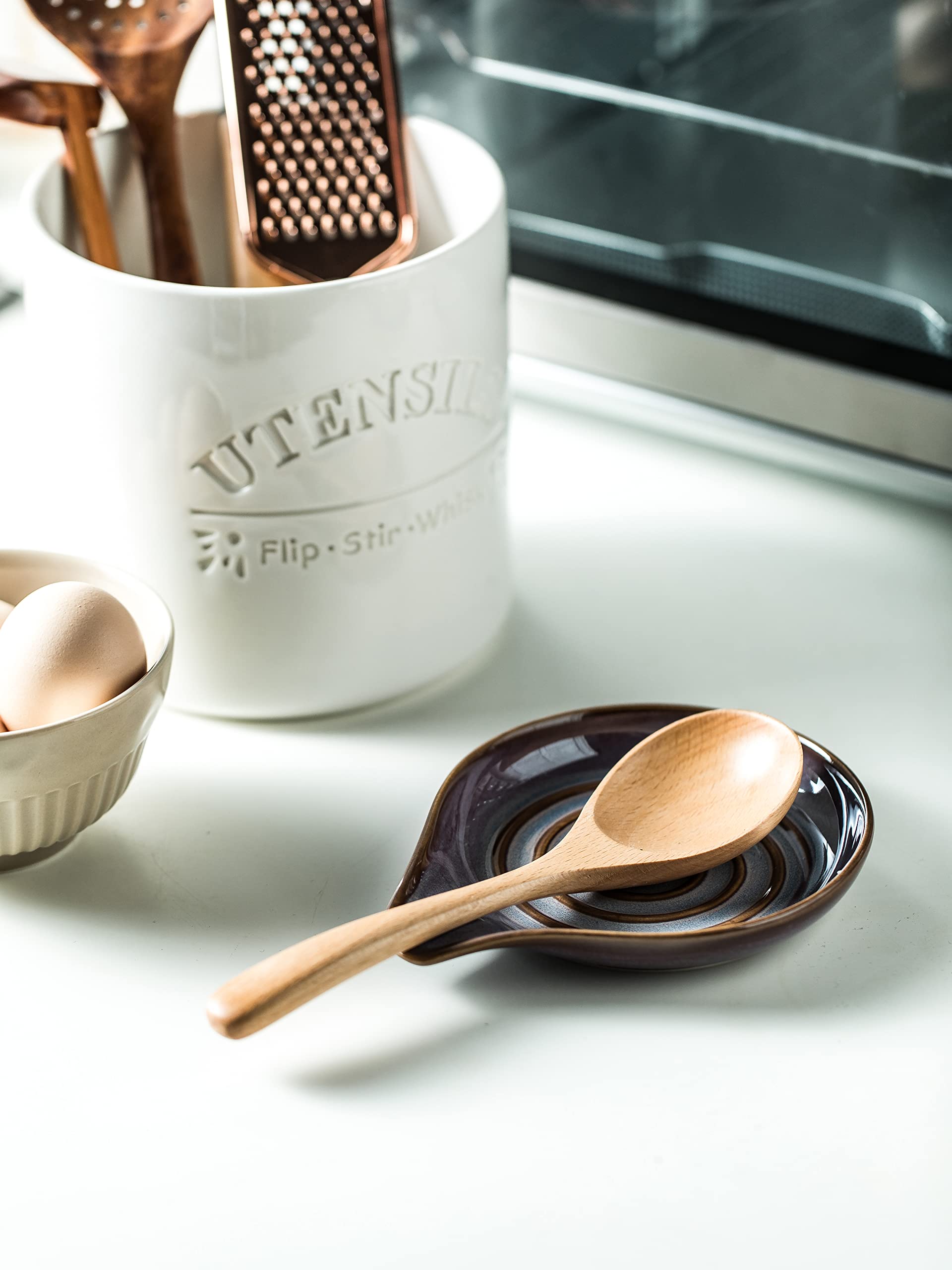 Cormomu reposapalos cerámica para cucharas y espátulas mantiene orden en cocina