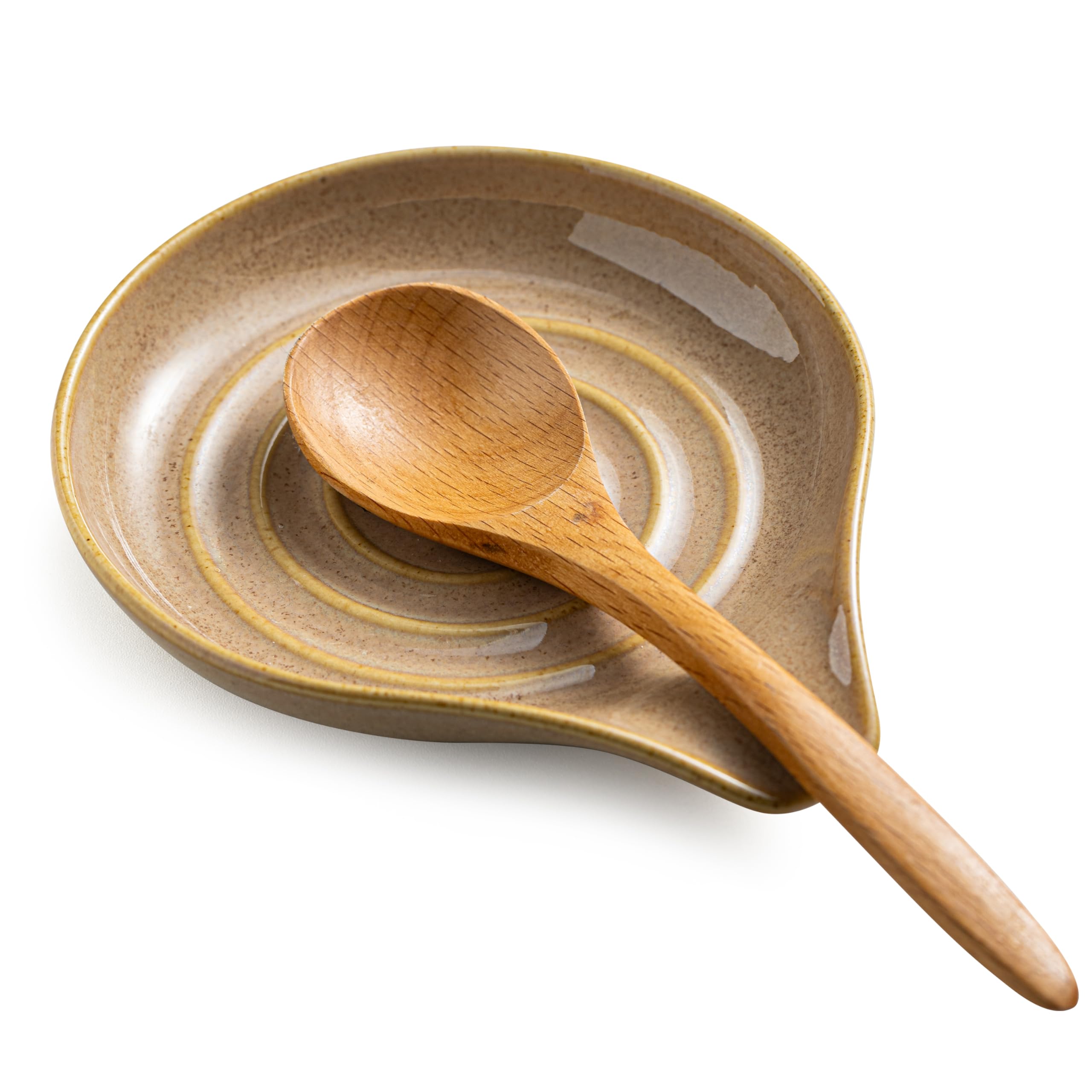 Cormomu soporte para cucharas cerámico, ideal para utensilios en la estufa.