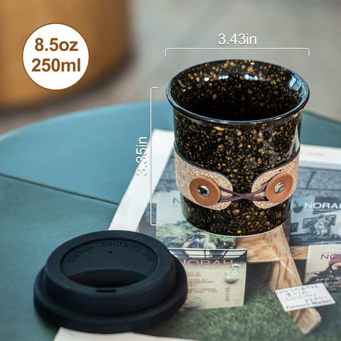 Cormomu Taza Café 250ml Portátil, cabe en portavasos y mantiene el calor.