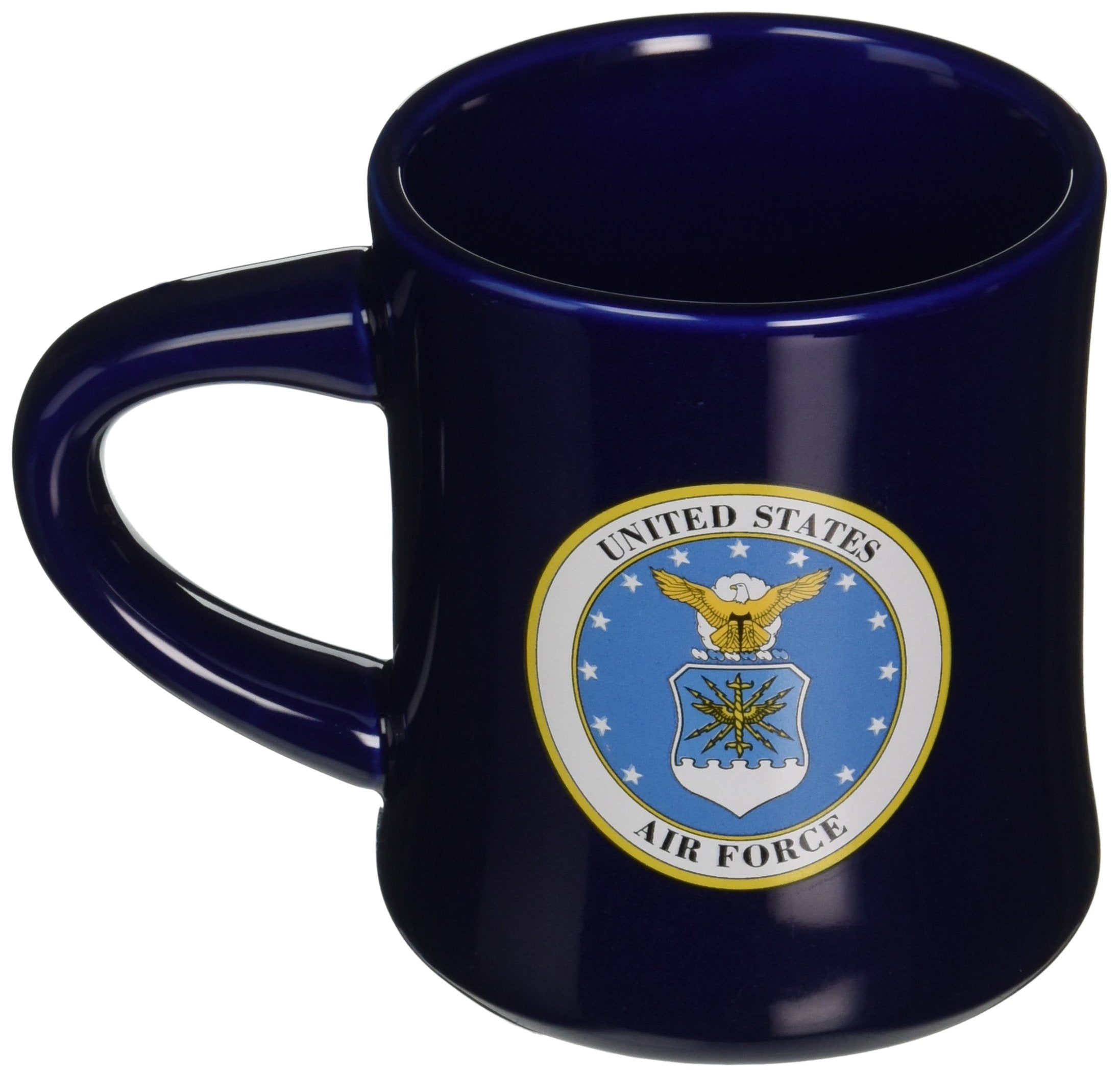 Taza Cornell azul con detalle del logo de la Fuerza Aérea para lucir orgullo profesional